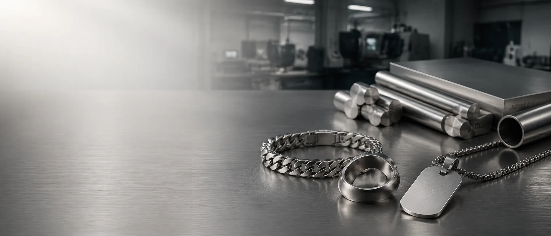 Stainless steel 316L raw stock and finished pieces