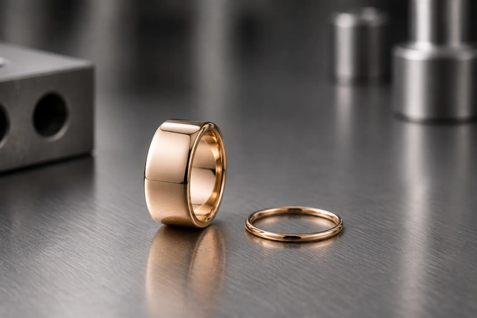 Band width — 12 mm men's beside 2 mm women's