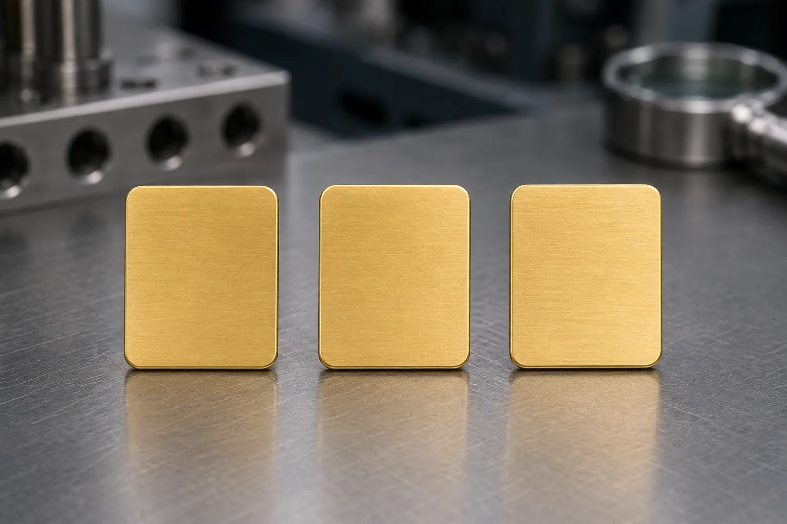 The three routes, new — Gold-filled, vermeil and ordinary gold plating side by side, unworn — at this point only the paperwork tells them apart