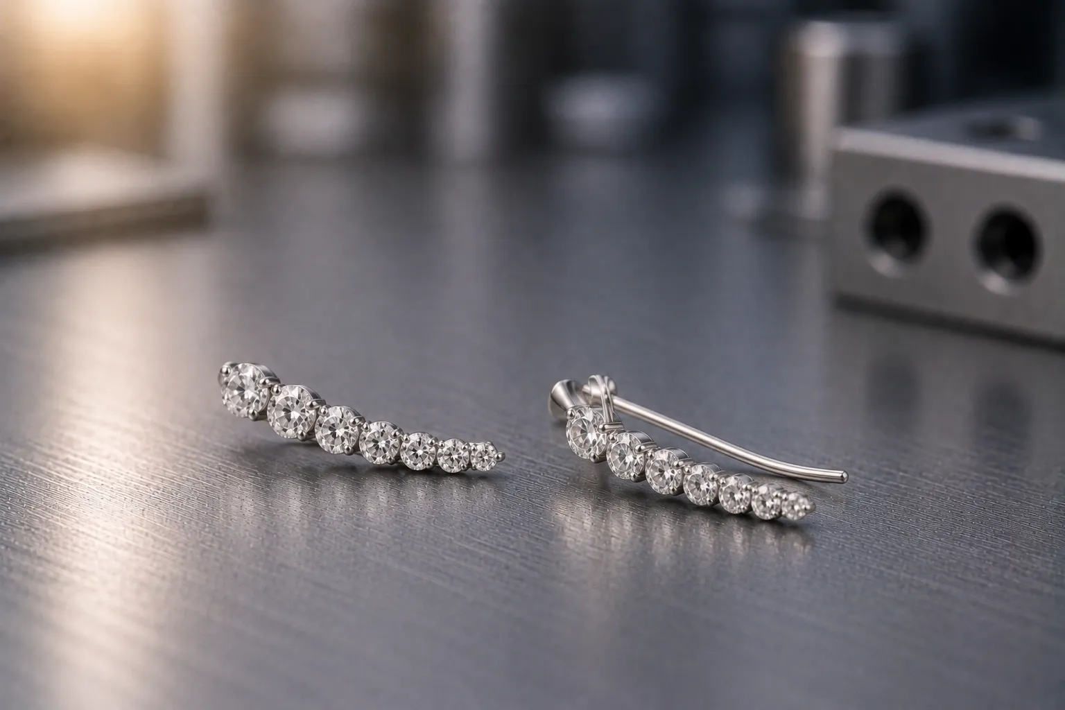 Ear climbers — custom earrings, produced to a buyer's own design