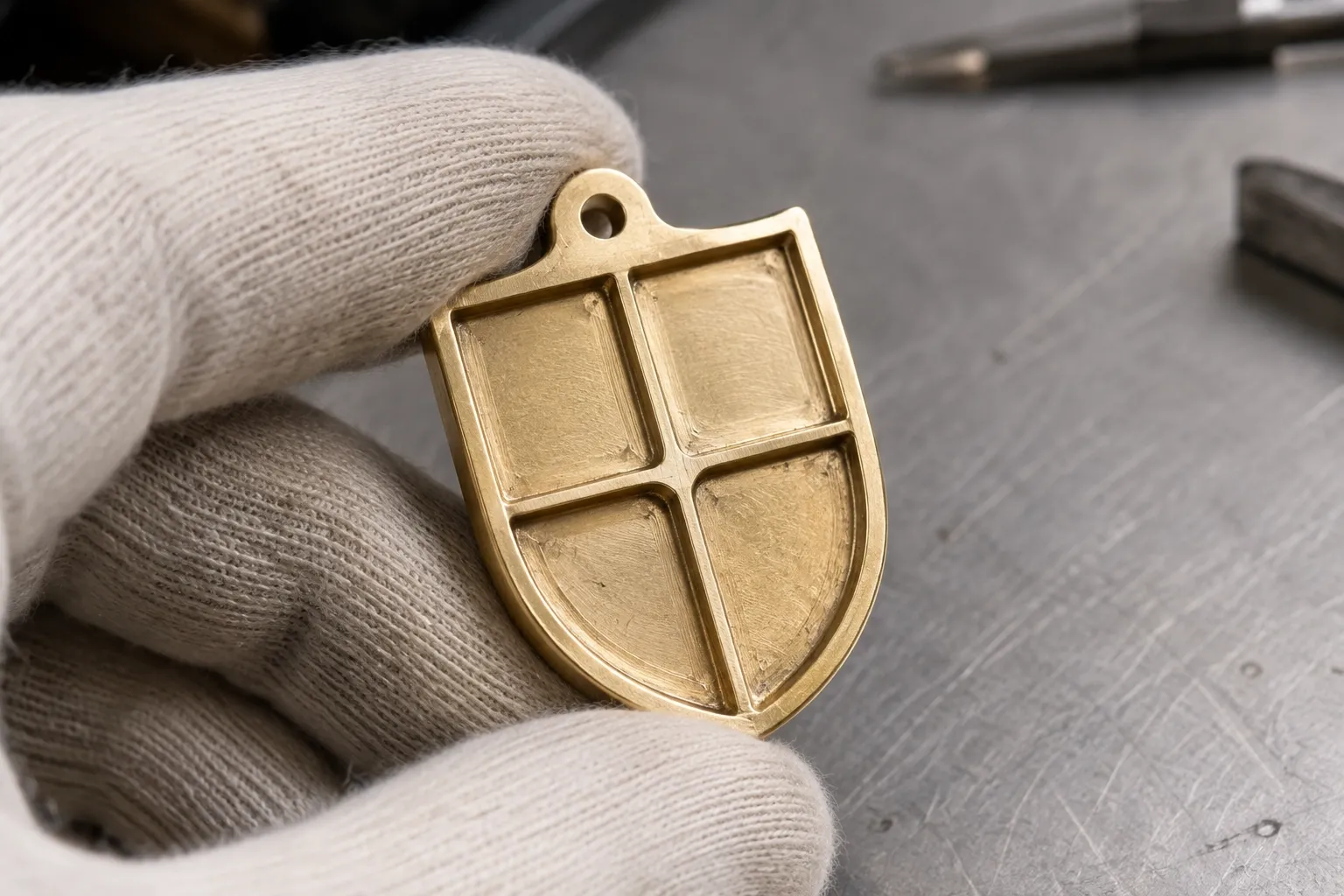 Enameling, step 01: Recessed cells formed by stamping, casting or etching