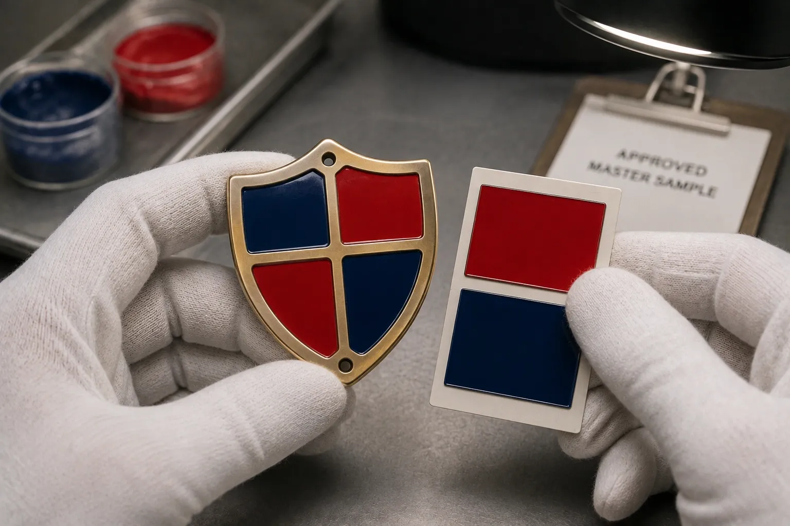 Enameling, step 06: Colour matched against the approved reference