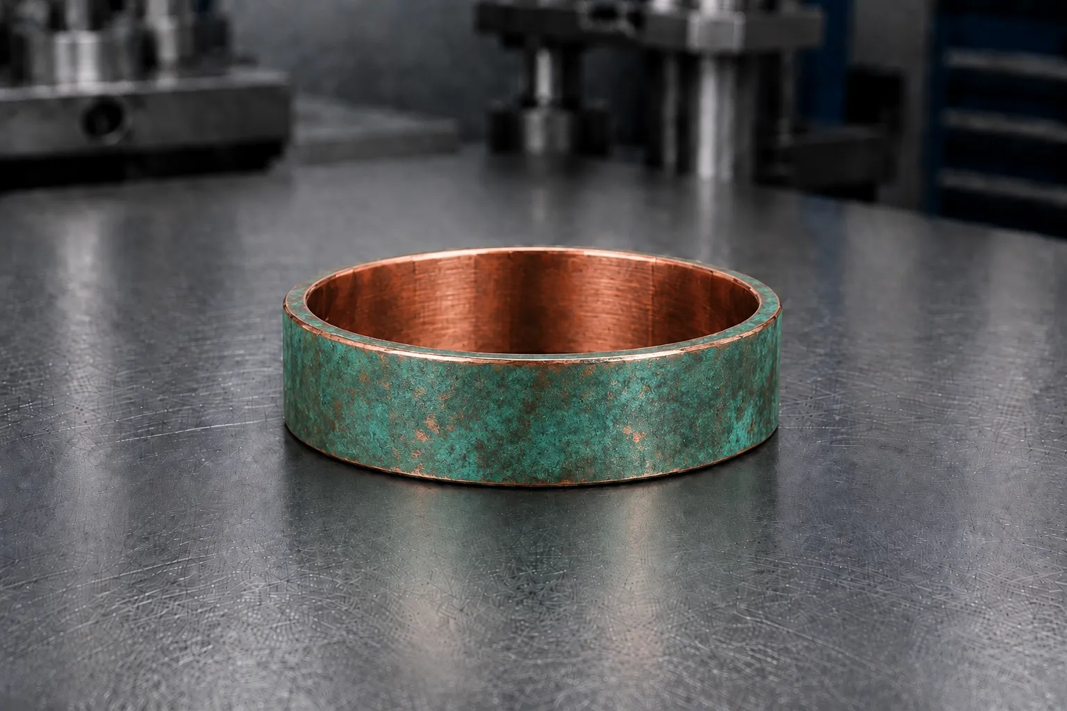 Forced patina — copper & bronze, produced to a buyer's own design