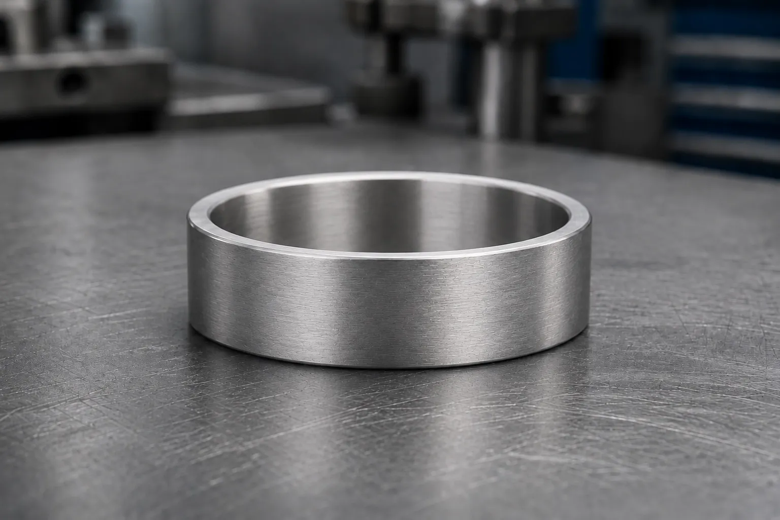 Satin / brushed — titanium (grade 2 / grade 5), produced to a buyer's own design