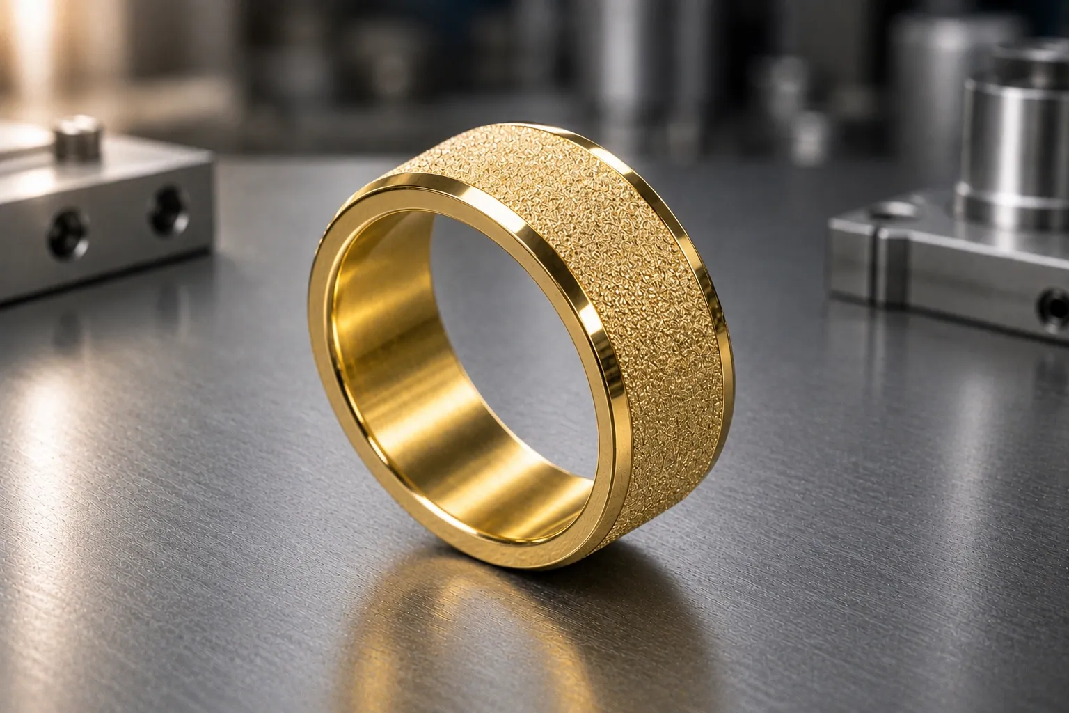 Frosted then plated — frosted and florentine finishing, produced to a buyer's own design