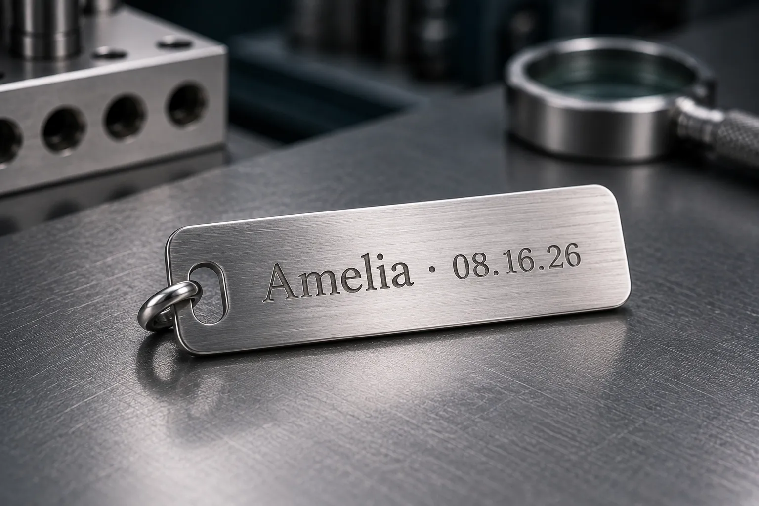Personalised text — laser engraving and marking, produced to a buyer's own design