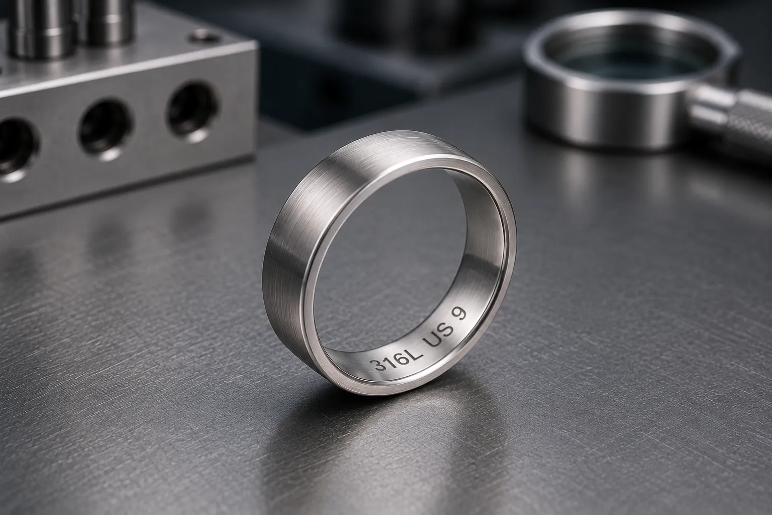 Size & material stamp — laser engraving and marking, produced to a buyer's own design