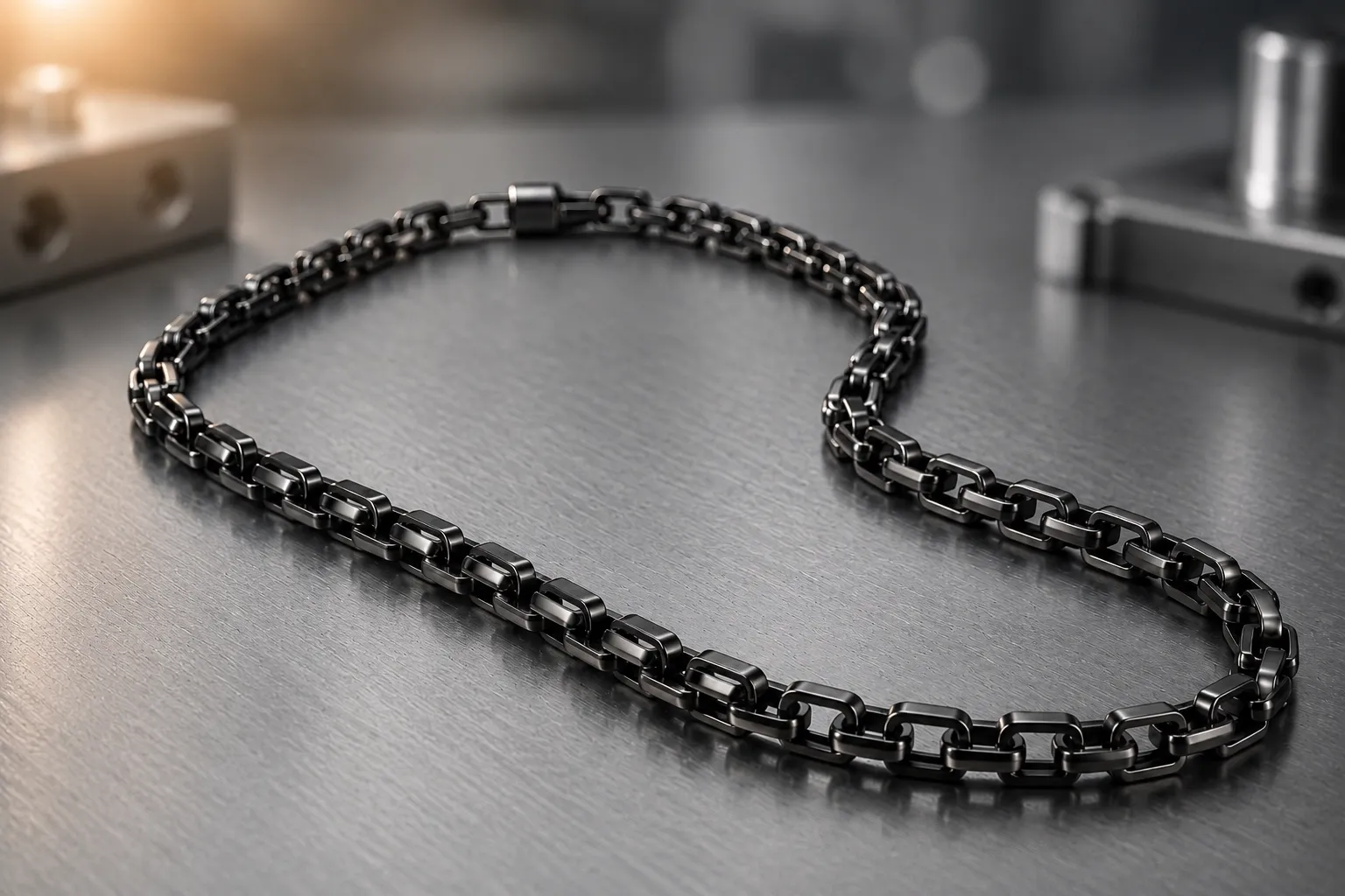 Gunmetal chain — men's jewelry manufacturing, produced to a buyer's own design