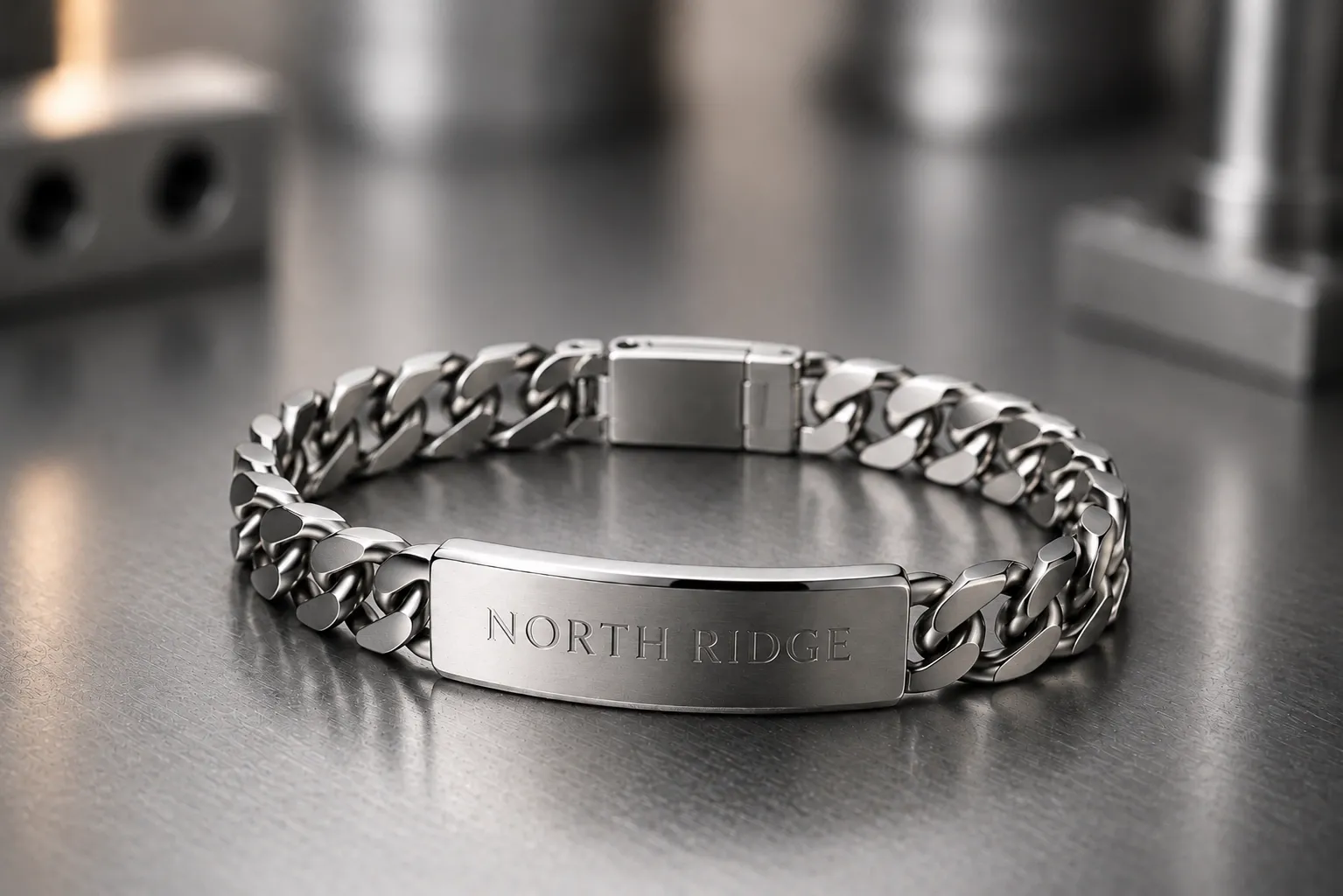 ID bracelet — men's jewelry manufacturing, produced to a buyer's own design