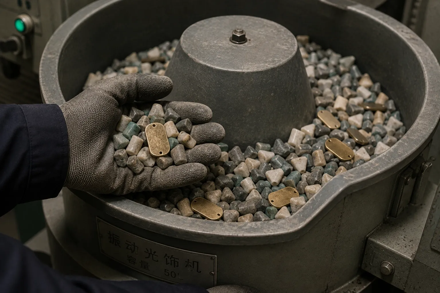 Polishing and finishing, step 02: Bulk tumble in ceramic or steel media