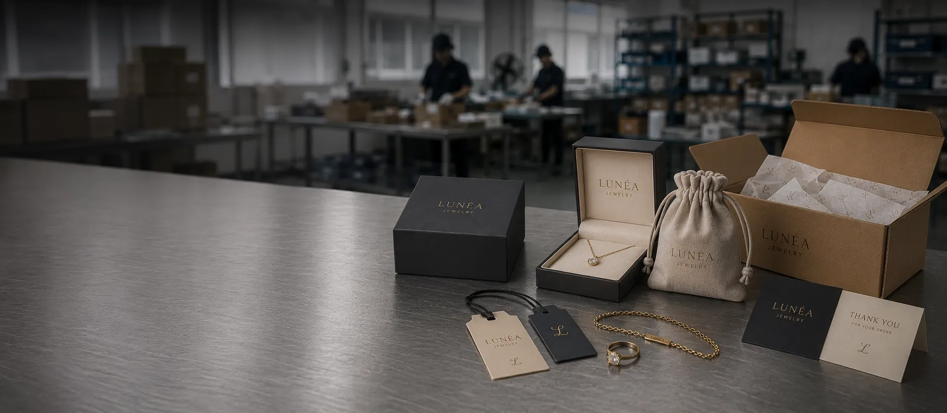 Private label jewelry at the Dongguan production floor