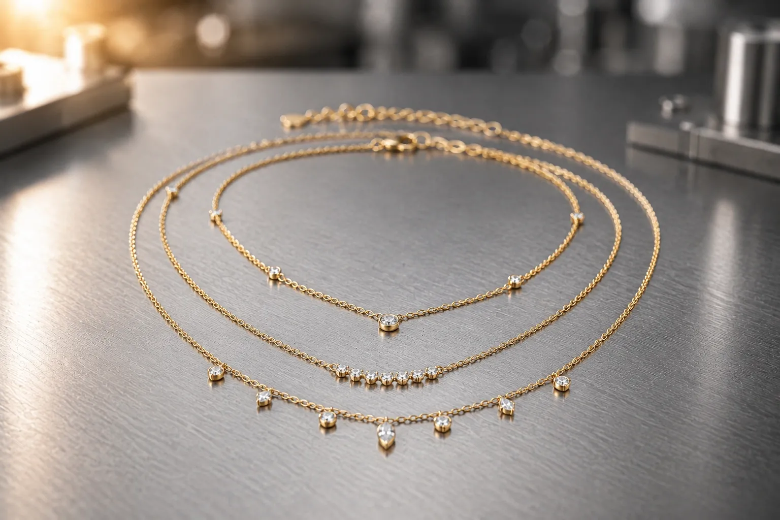 Layered set — women's jewelry manufacturing, produced to a buyer's own design