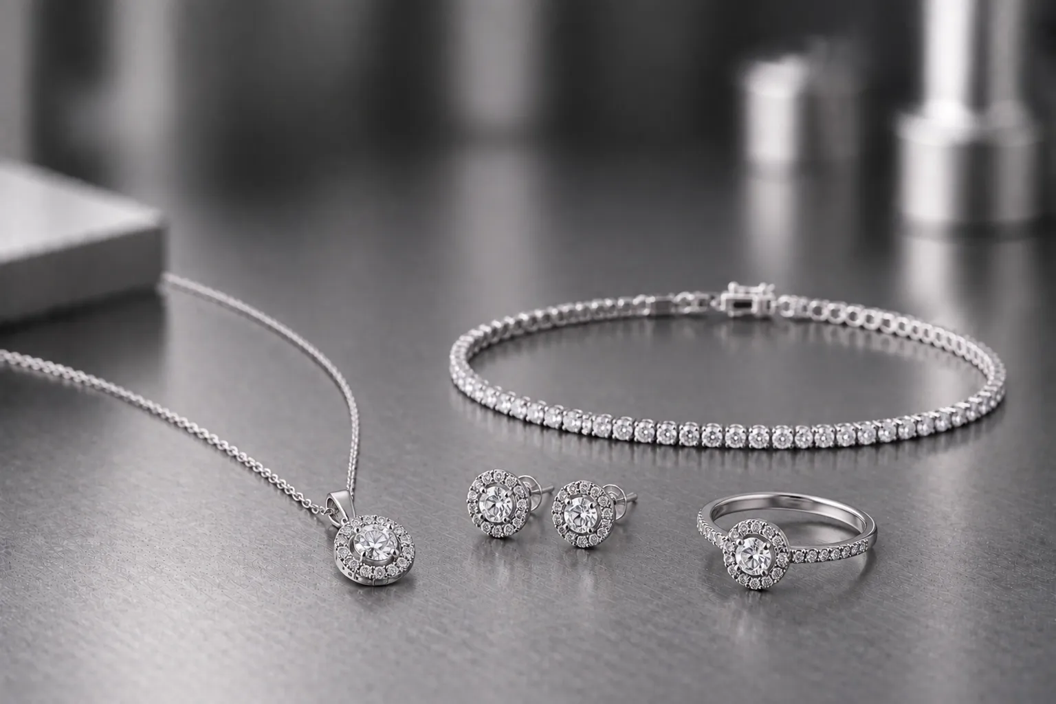 Rhodium set — women's jewelry manufacturing, produced to a buyer's own design